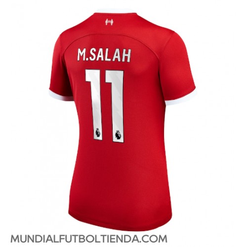 Camiseta Liverpool Mohamed Salah #11 Primera Equipación Replica 2023-24 para mujer mangas cortas